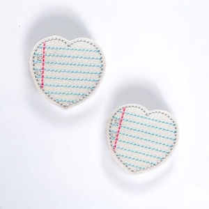 Paper Heart Badge Reel / Heart Badge Reel / Lined Paper Heart / Teacher Badge Reel / Retractable Badge / Paper Clip / Nurse Badge Reel