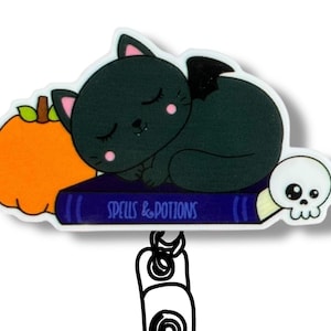 Black Cat Badge, Cute Cat Badge Reel, Cat Lover Gift, Fun Badge Holder, Unique Cat Accessories, Pet Gifts
