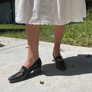 Gucci loafer mid heel discount