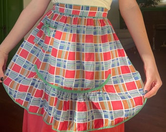 1930s Plaid Cotton Apron