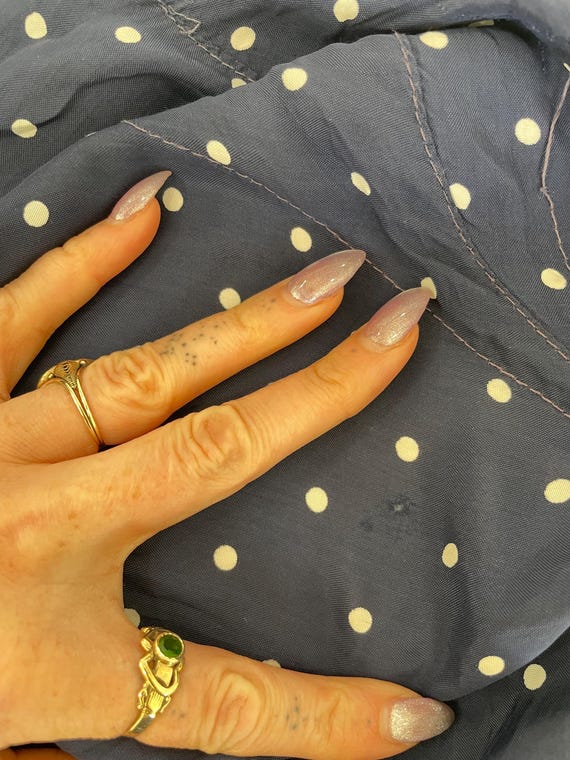 1950s Navy and White Polka Dot Robe - image 4