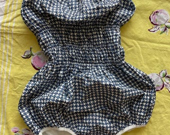 1960s Houndstooth Paper Bathing Suit One Piece size Medium