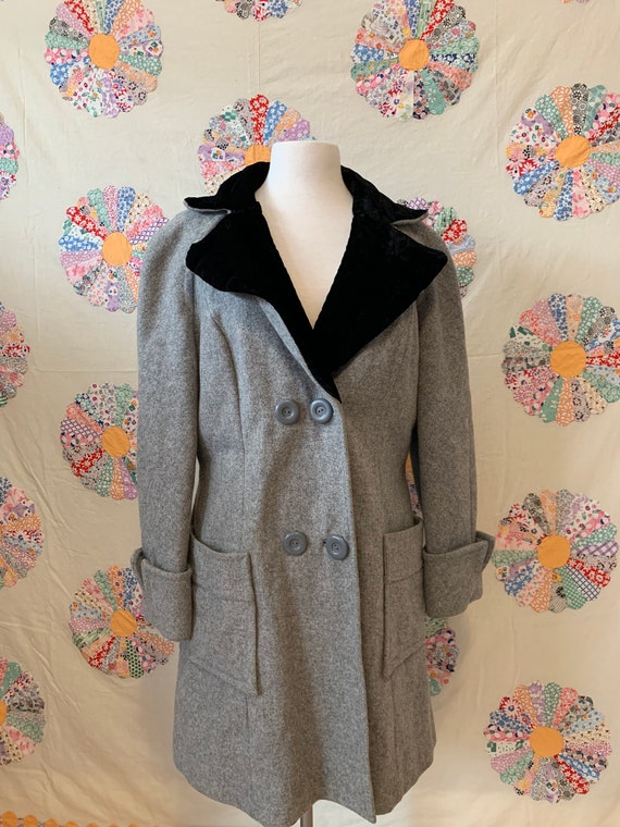 1970s does 1950s County Pacer Grey Wool Coat with