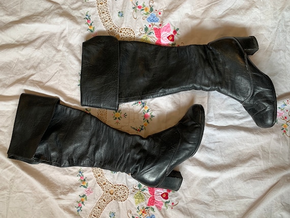 1960s Bootalinos by Corelli Black Leather Knee Hig
