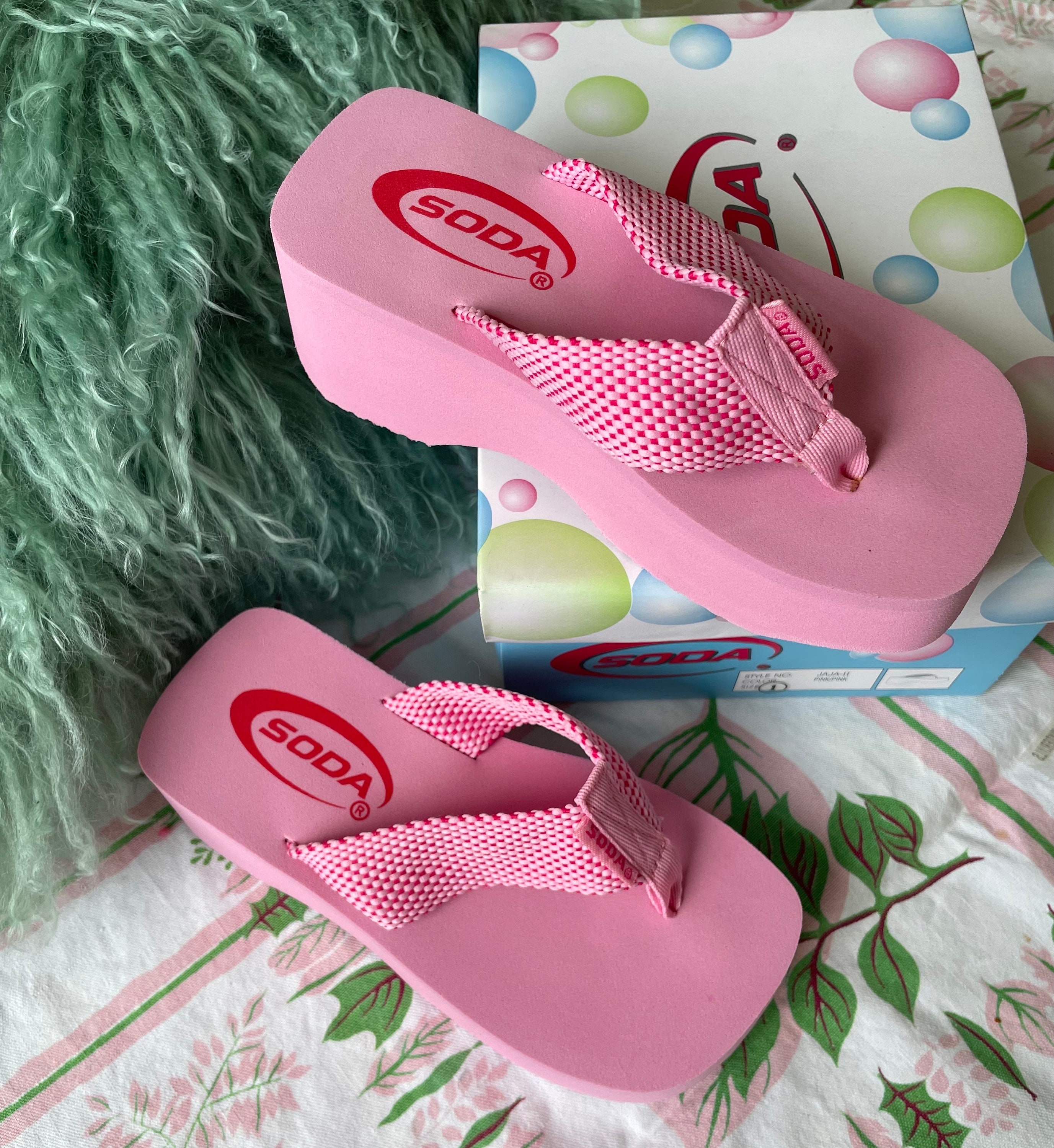 DEADSTOCK 2000s Bubblegum Pink Soda Platform KIDS Flip Flops Multiple Sizes  - Etsy
