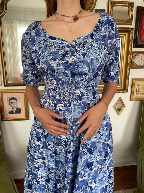 Blue dress with rhinestones hotsell