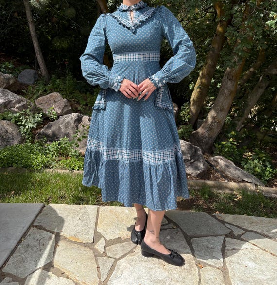 gunne sax blue dress 1970s Calico Prairie with Long S… Beautiful vintage reproduction that Best Sellers NH Week 45 2025 70s dress Ashley Simmenfort 6-Drawer Dresser Color:Periwinkle/Silver