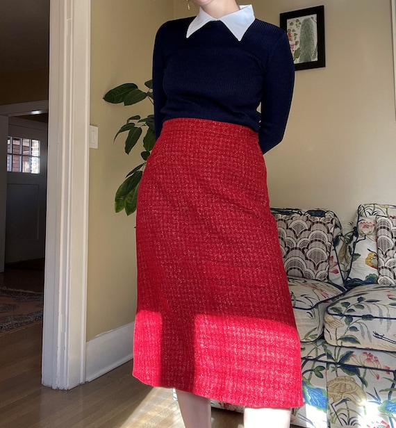 1960s Navy and White Mod Top Ribbed Sweater size S