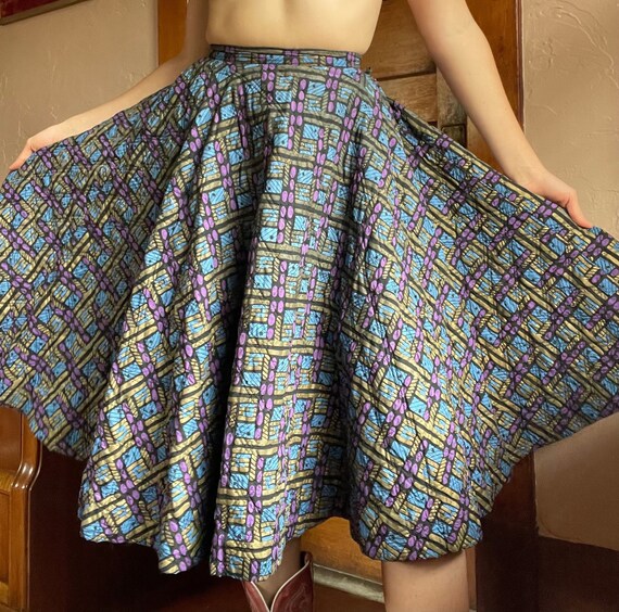 1950s Quilted Poodle Circle Skirt size Small