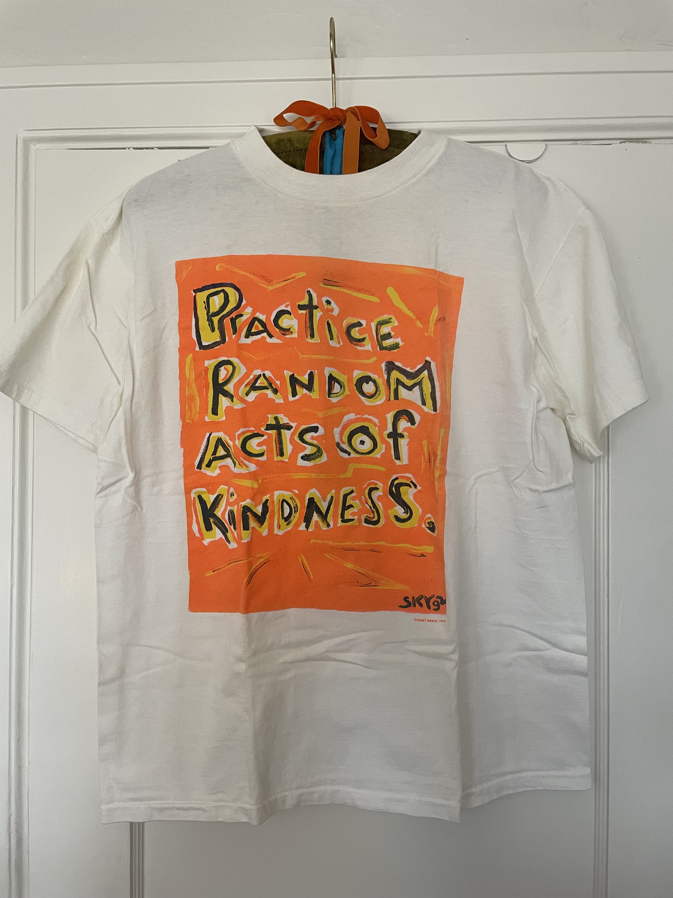 90年代　USA製　DONT PANIC メッセージTシャツ 90年代 USA製 DONT PANIC メッセージTシャツ