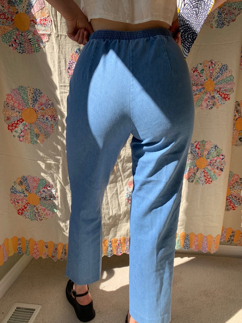 1970s Koret City Blues Light Blue High Waisted Sailor Jeans