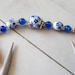 Floral Point Protectors -for Knitting Needles -Knitter Accessory -Knit Notion -Beaded Point Protectors for Knitters -Orange -Silver -Ceramic