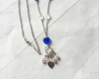 Heart Themed Stitch Marker Necklace for Crochet or Knitting