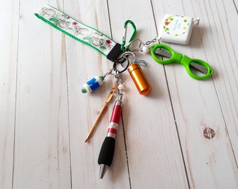 Sloth Wristlet -Fully Loaded -Crochet Accessory  -For Knitters -Key Ring -Key Chain -Notions