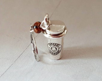 Coffee To Go Cup- Progress Keeper Stitch Marker voor haken en breien of Bag Charm Ritssluiting