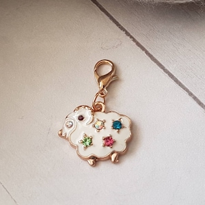 Sheep Progress Keeper -Stitch Marker -bag charm -zipper pull -Knit Crochet -accessory -Lamb stitch marker -Colorful Sheep Progress Keeper