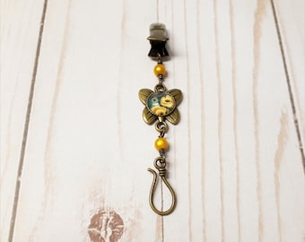 Bronze Butterfly Portuguese Knitting Clip