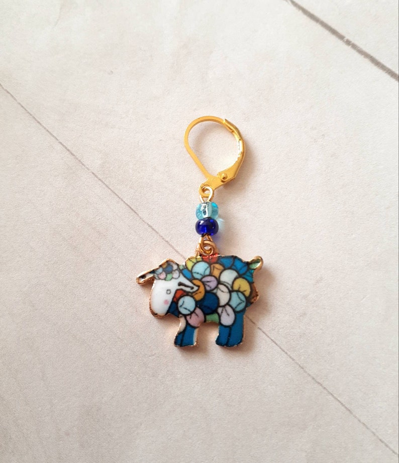 Progress Keeper Enamel Sheep Balls of yarn Stitch Marker bag charm zipper pull Knit Crochet accessory SPK385