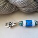 Small Blue Beaded Row Counter -Removable Progress Keeper -Stitch Marker Crocheters and Knitters -Zipper Pull -Notion -Accessory -Tool -Clay
