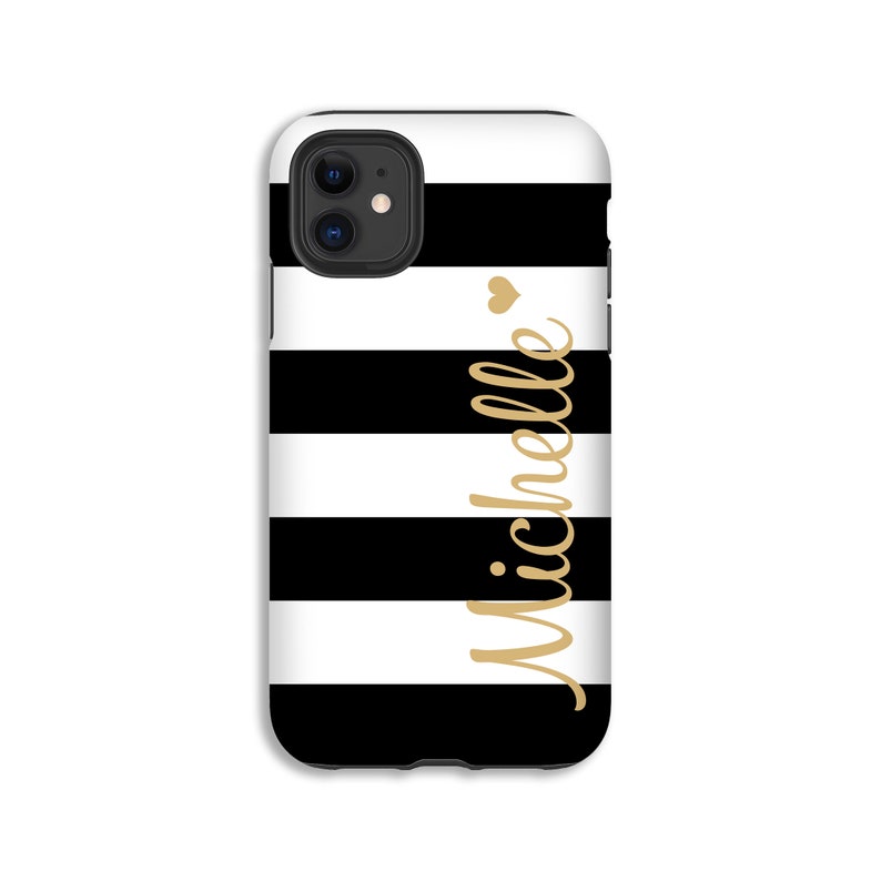 Personalized Iphone Cases Black and Whites Stripes Iphone 12 Etsy