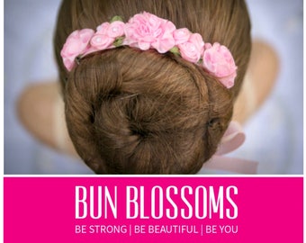 Classic Pink Bun Blossom 3" or 6" made of satin hand rolled flowers for a ballet bunwrap, yagp competition, wedding, recital, special event