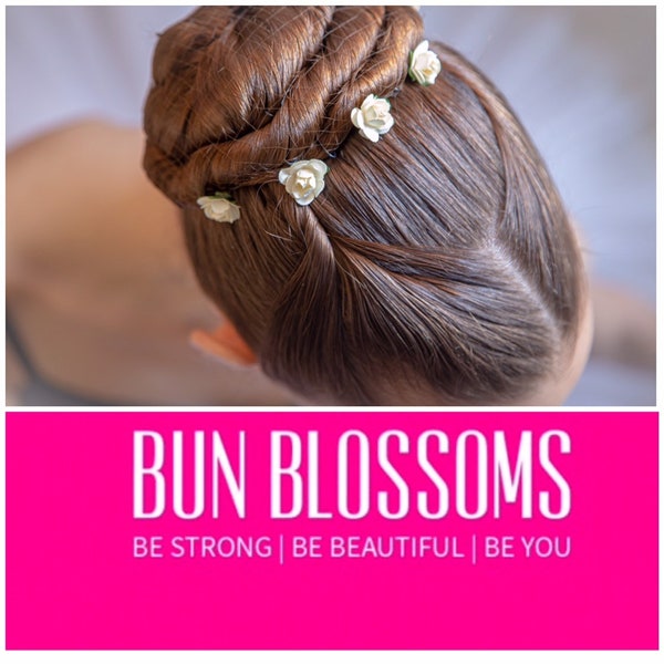 Mulberry Pin Blossom Collection (ballet bunwrap, flower, bunpin, bunflowers, hair garland)