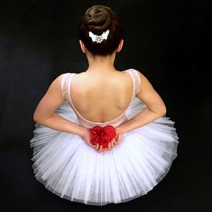 Bun Blossoms Odette White ballet Bun Pin, a satin hand rolled bunwrap 3.5 4 long. Hand sewn pearls included, washable & made to last image 4