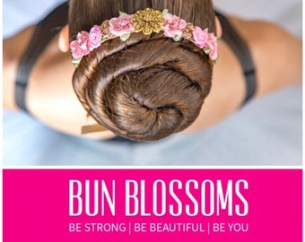 Jewel Collection “Golden Rhapsody“ Bun Blossom (ballet bunwrap, flower, bunpin, bunflowers, hair garland)