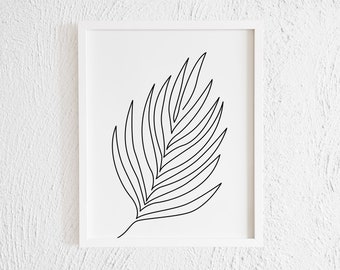 Palm Leaf Drawing Etsy