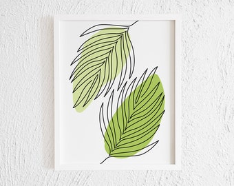 Palm Leaf Drawing Etsy