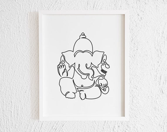 Lord Ganesha Head Line Art Design - Photo #1219 - PngFile.net | Free PNG  Images Download