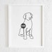 Labrador Retriever One line Drawing Print. Printable Black and White Modern Lab Doodle Wall Decor. Minimalist Dog Profile Art Illustration 