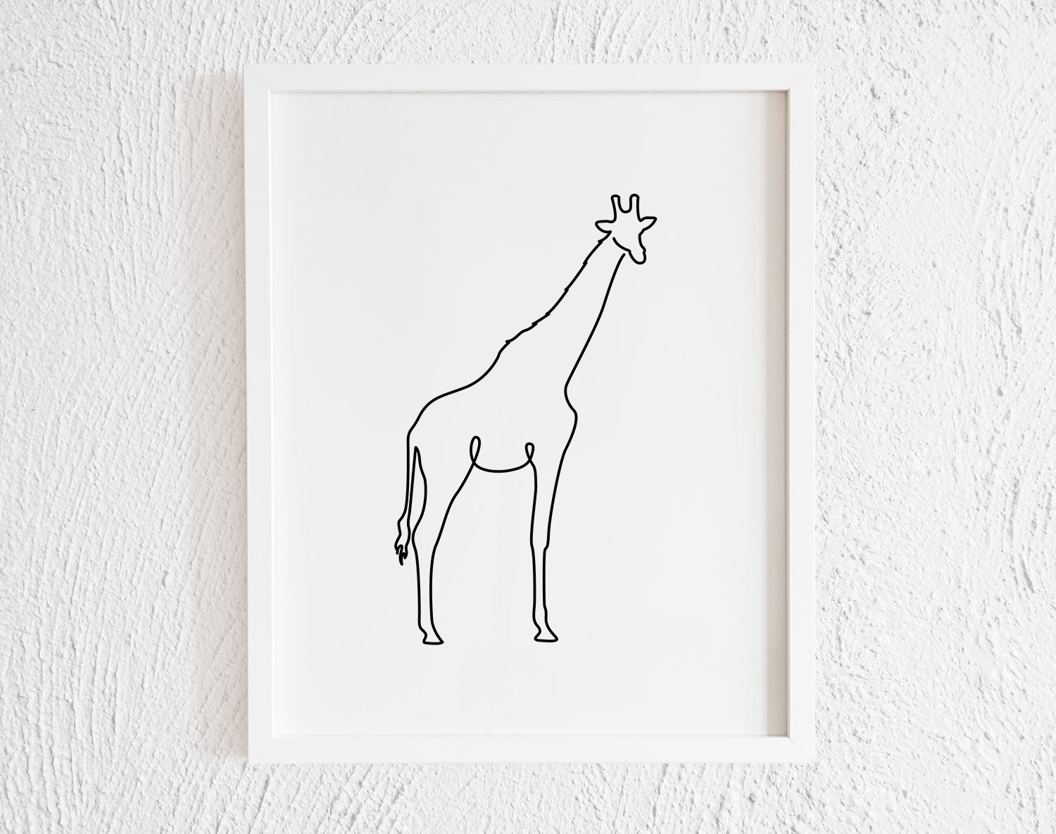 Giraffe Doodle Print. Printable Minimalist One Line Art Giraffe Drawing. Modern Wild Animal Decor. Scandinavian Style. Gallery Wall. Jungle.