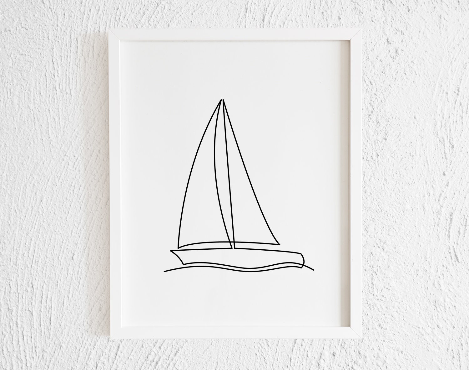 Sail Boat One Line Drawing Print. Printable Minimalist Sailing Boat Doodle  Wall Decor. Modern Boat Gallery Wall Art. Instant Download