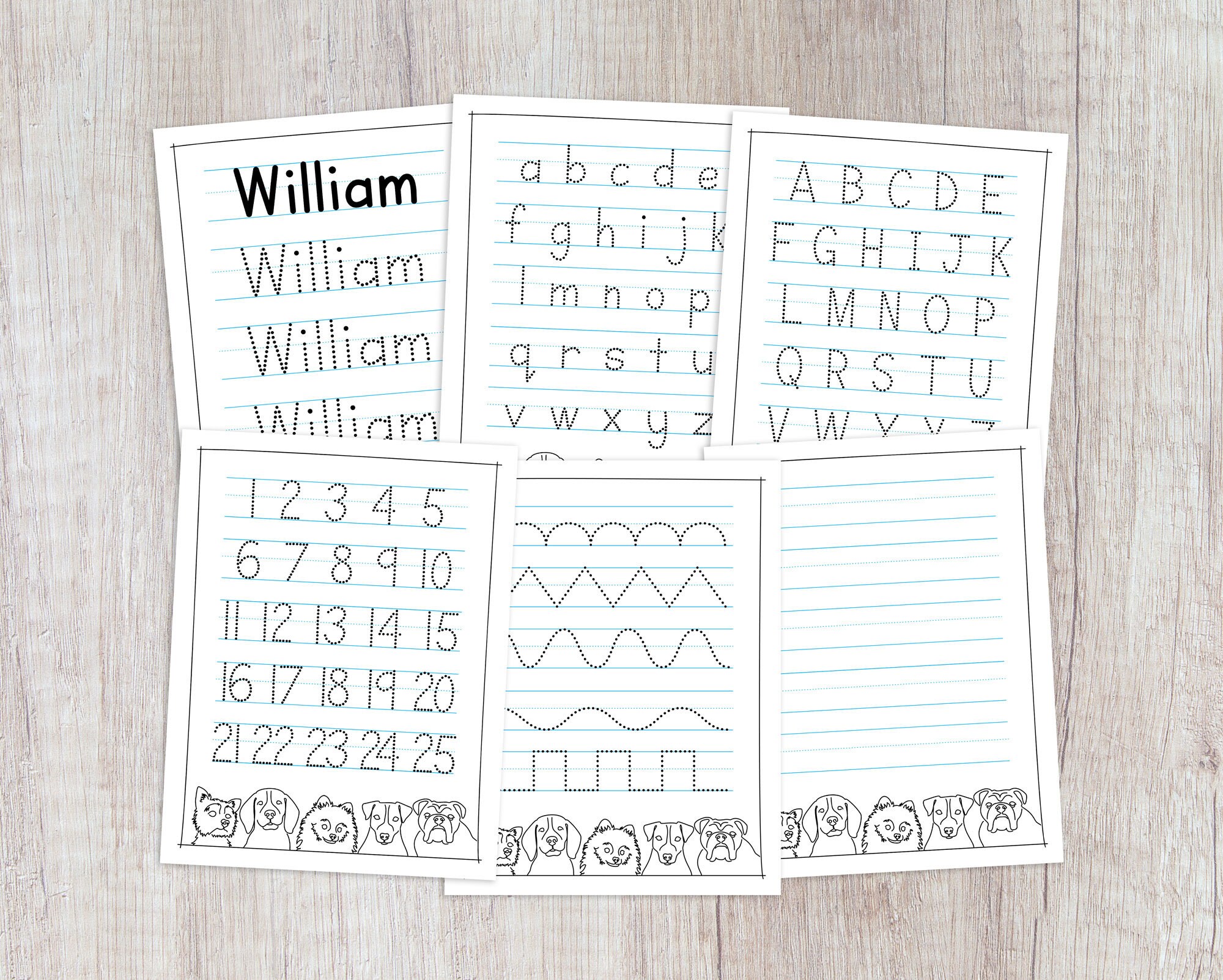 name tracing worksheets prints printable handwriting practice etsy