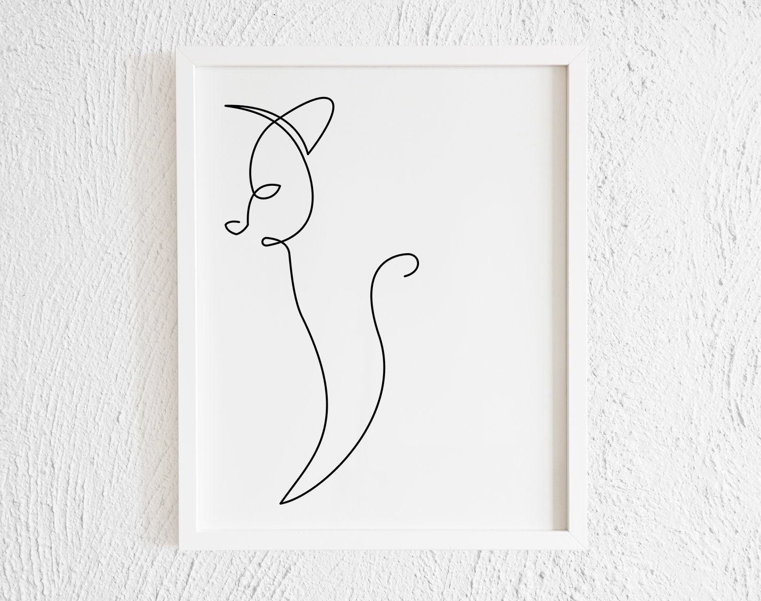 Printable Wall Art Printable Decor Cat art Print Cat Decor Cat one line drawing Instant Download