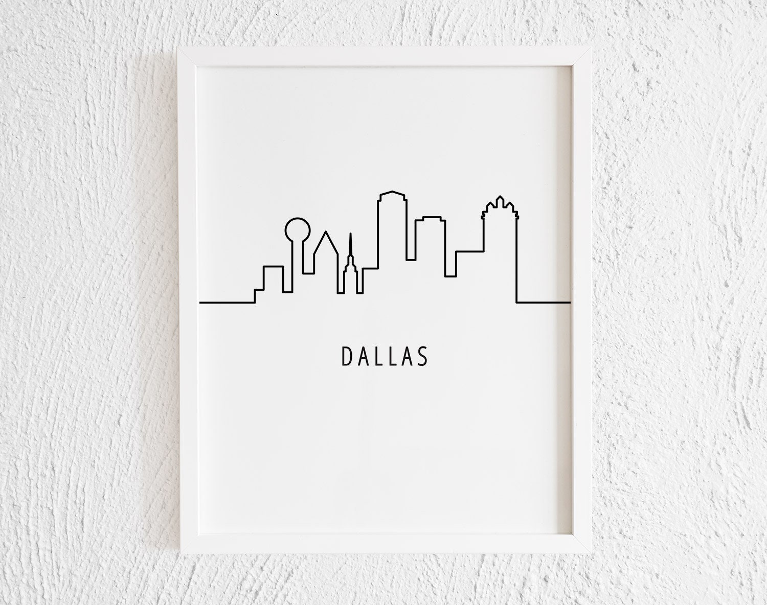 Dallas Skyline Doodle Print