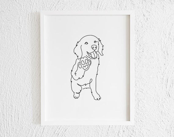 Golden Retriever Sketch Greeting Card by Kate Sumners