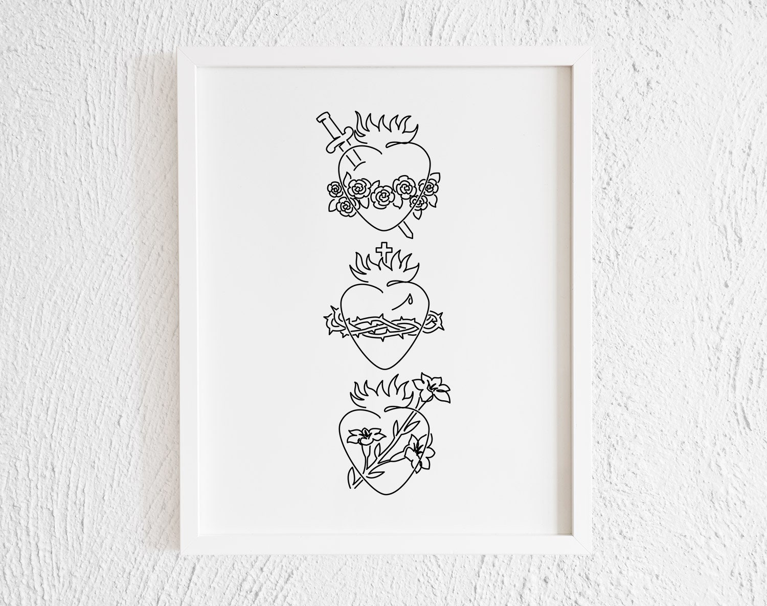 Sacred Heart of Jesus Christ, Immaculate Heart of Mary & St Joseph Doodle  Print. Printable Jesus Christ Drawing. Catholic Wall Line Art - Etsy