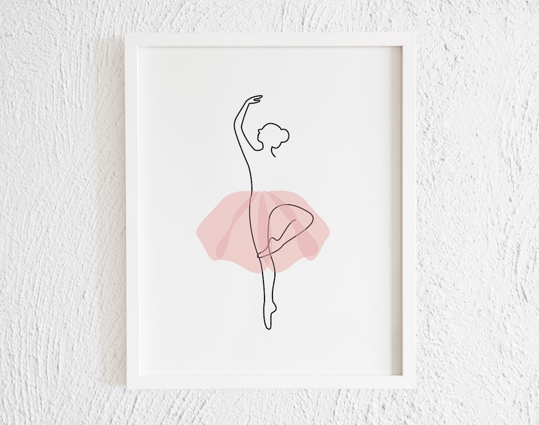 HOLEILUCK Ballerina Wandbild 85x130 Cm - Rosa Ballett Kunstdruck Gerahmt