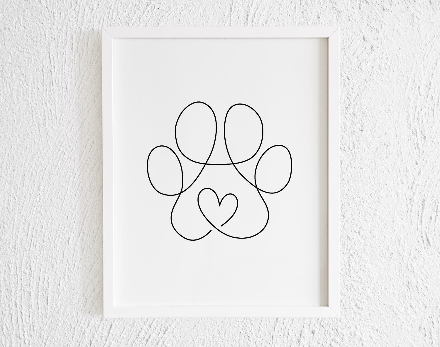 Minimalist Dog Paw Line Art Print. Printable Modern Paw - Etsy