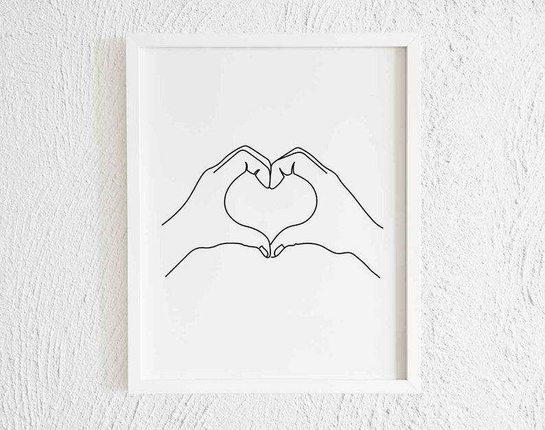 Dibujo De Dos Manos Formando Un Coraz n Para Imprimir Decoraci n De 