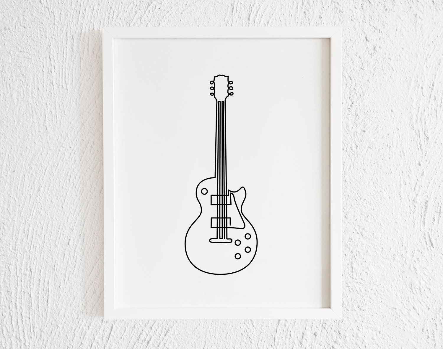 Electric Guitar Gibson Les Paul Standard Line Art Print Etsy