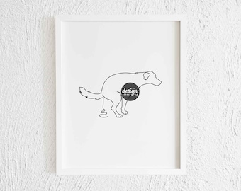 Labrador Retriever Goes Potty One line Drawing Print. Printable Modern Golden Lab Doodle Wall Decor. Minimalist Dog Profile Art Illustration