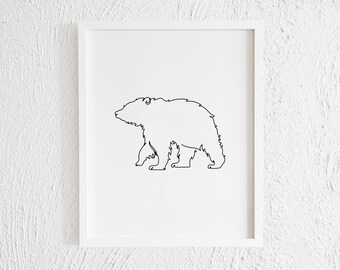 Mama Bear Line Art - Etsy