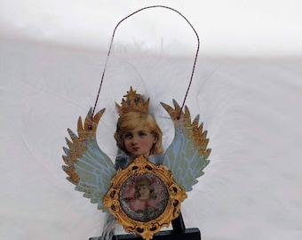 Angel Wall Hanging / Angel Gift / Vintage Angel Art / Angel Art