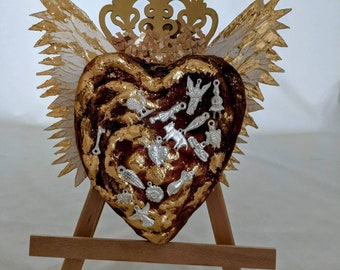 Heart Wall Hanging / Boho Wall Hanging / Sacred Heart / Sacred Heart Decor / Bohemian Wall Art