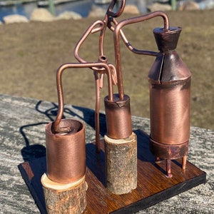 Copper Art Figurine of a Moonshiner.  Distiller