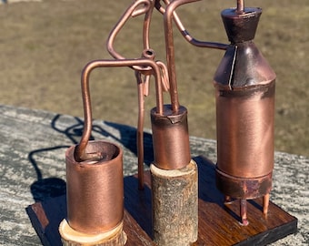 Copper Art Figurine of a Moonshiner.  Distiller