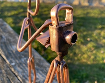 Copper Art Figurine of a Large version of a surveyor / engineer. / civil engineer